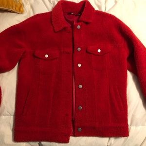 Red teddy jacket